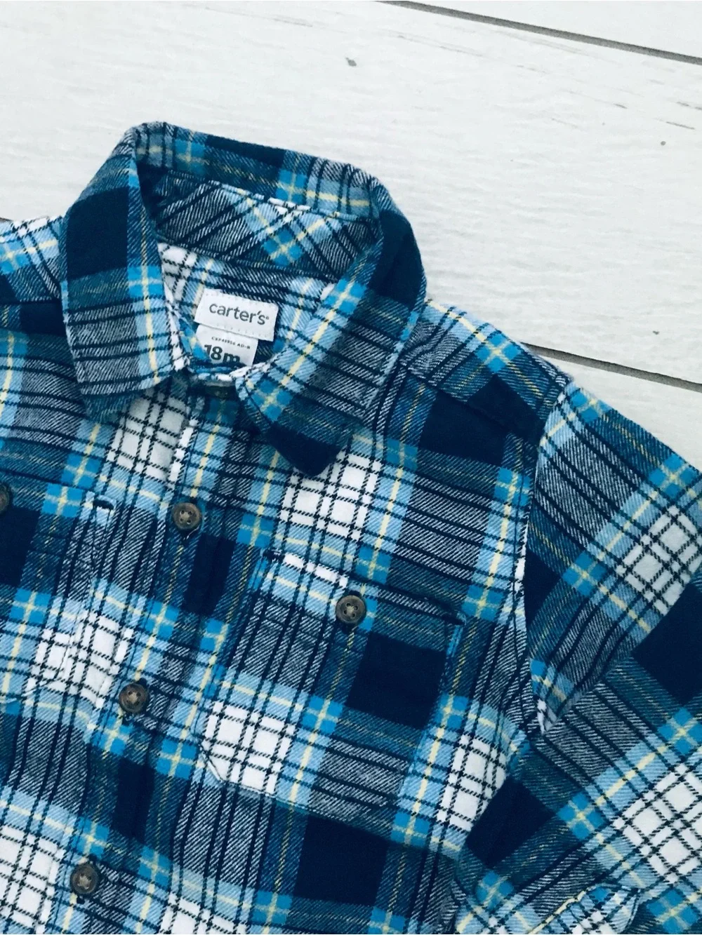 Carter’s Plaid Flannel Button Down Shirt Size 18 Months